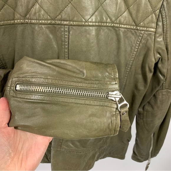 Isabel Marant Étoile Kady Quilted Lamb Leather Jacket Sand Cognac US4 Small - Picture 15 of 16